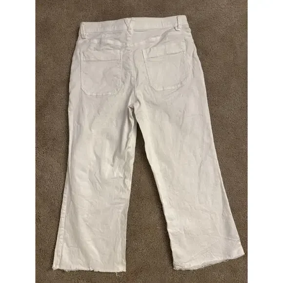 Democracy Jeans Womens Size 8 White Raw Hem Flared Ab Solution Technology - Picture 10 of 10